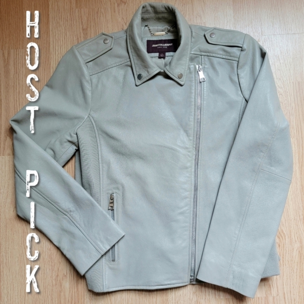 Johnston & Murphy Leather Moto Jacket